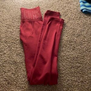 Dark pink missguided rubbed leggings size small